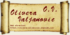 Olivera Valjanović vizit kartica